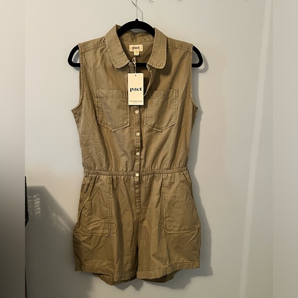 NWT Pact Chambray Sleeveless Romper - Picture 4 of 6